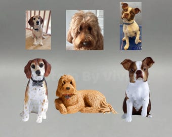Custom Dog Clay Figurine, Personalized Pet Birthday Gift for Dog Mom, Mini Dog Sculpture, Miniature Dog Statue from Photo, Pet Loss Memorial