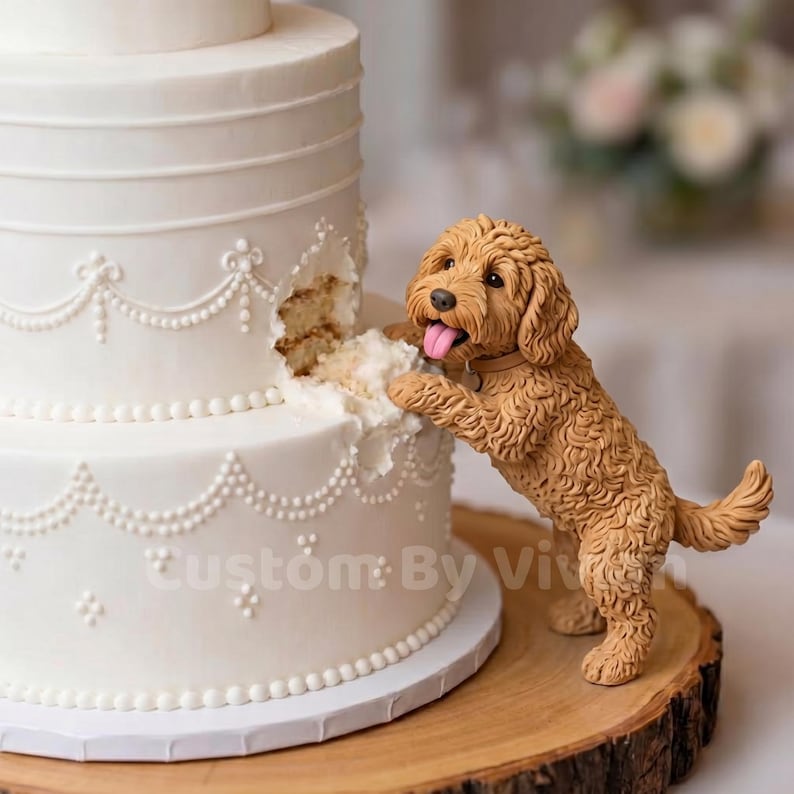 Custom Dog Wedding Cake Topper, Labradoodle Golden Mountain Dog Figurine, Personalized Pet Clay Sculpture, Realistic Goldendoodle Cake Decor, Dog Cake Topper, Custom Pet Topper, Wedding Cake Decor, Labradoodle Gift, Golden Mountain Dog, Personalized Pet, Clay Dog Figurine, Realistic Pet Art, Dog Lover Gift, Pet Memorial, Handmade Dog Decor, Unique Cake Topper, Custom Dog Statue