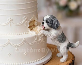 Custom Wedding With Dog Cake Topper, Personalized Pet Miniature Figurine, Dog Birthday Gift, Gift For Dog Lover, Best Wedding Shower Gift
