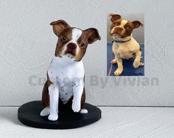 Fully Custom Dog Figurine For All Dog Breeds, Boston Terrier Figurine Custom, Boston Terrier Gifts For Dog Lovers, Personalized Dog Statue