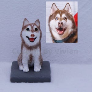 Custom Dog Figurine, Alaskan Malamute Statue, Malamute Memorial Gift, Husky Sculpture For Dog Lover, Personalized Dog Statue From Photo