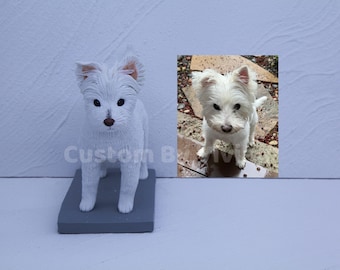 Custom Westie Figurine, Custom Dog Statue,  Statuette For West Highland White Terrier, Dog Birthday Cake Topper, Dog Wedding Cake Topper