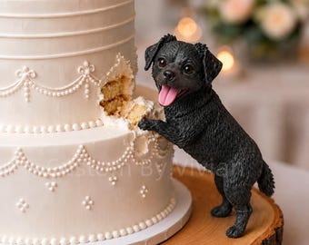 Custom Dog Wedding Cake Decor, Personalized Puppy Topper, Handmade Pet Figurine Bridal Decoration, Animal Lover Wedding Shower Present