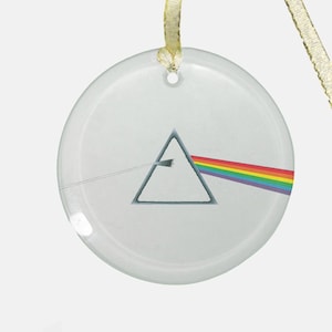 Pink Floyd Dark Side of the Moon Glass Ornament - Clear DSOTM Glass (Round)