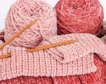 Chunky Chenille Velvet Yarn, Super Soft 100g Skein, Crochet Yarn, Cozy Blanket Yarn, Crafting Gift, Plush Home Decor