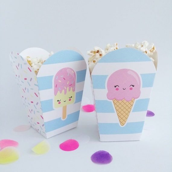 Ice Cream Popcorn Box, Treat Box, Party Decor, Ice Cream Social, Sweet Party, First Birthday Theme, REF002 Il_570xn
