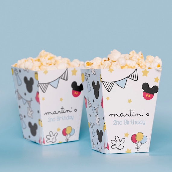 Editable Mickey Mouse Popcorn Box | Mickey Mouse Candy Box | Mickey Mouse Birthday Party Decor REF012 Il_570xn