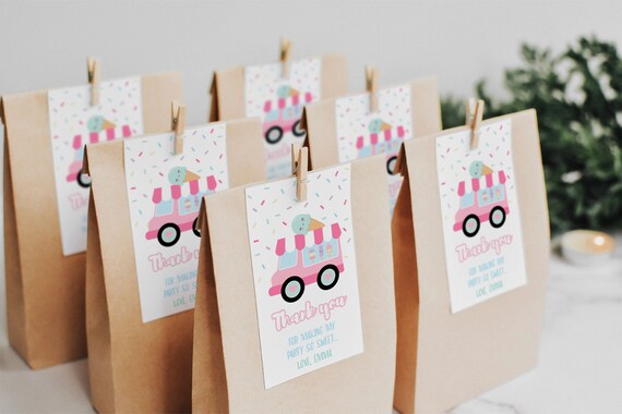 Editable Ice Cream Favor Tags, Gift Tags, Ice Cream Favors, Printable, Corjl, Digital Download, REF002 Il_570xn