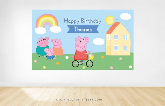 Editable Peppa Backdrop Boys Parties Printable Peppa Pig Birthday editable-peppa-backdrop-boys-parties-printable-peppa-pig-birthday