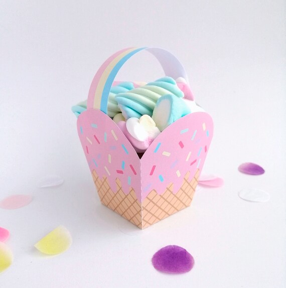 Ice Cream Party Basket, Party Decor, Ice Cream Favor, First Birthday, Ice cream Gift Box, Instant DownloadREF002 Il_570xn