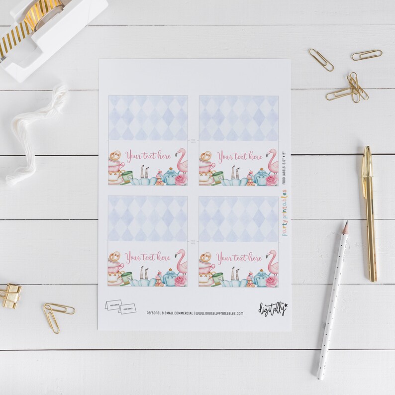Editable Alice in Wonderland Food Labels Tent Cards Etsy
