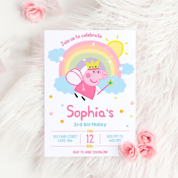 FAIRY PEPPA Pig Digital Invitation | Editable Template | Peppa Pig ...