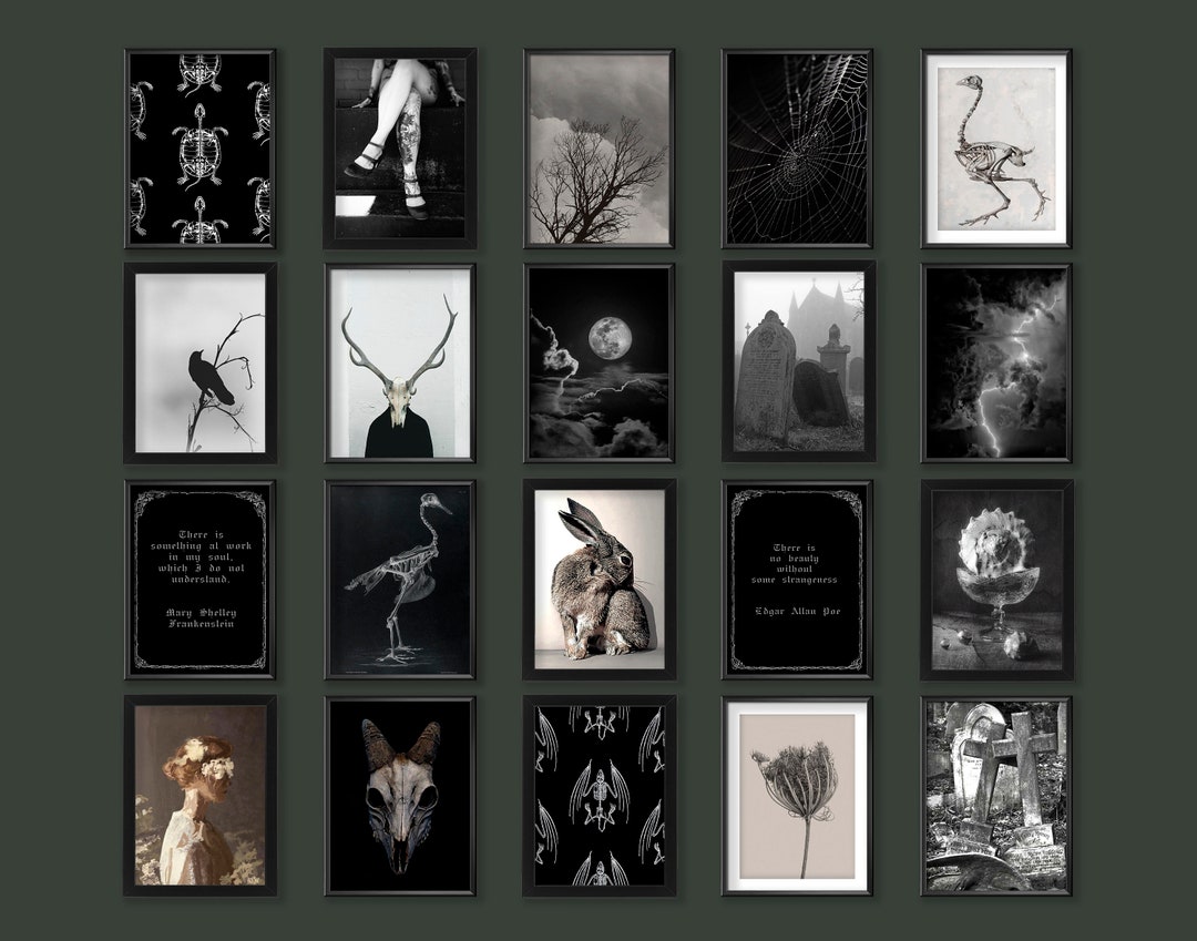 Bundle 20 Dark Prints Dark Academia Decor Aesthetic Mega Printable Wall ...