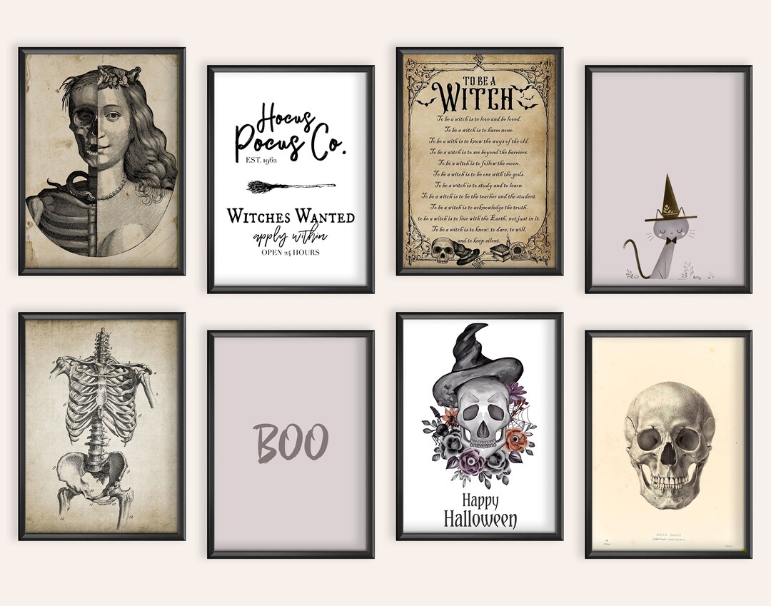Halloween Decor | Set of 8 PRINTABLES | Spooky Decor | Halloween Print ...
