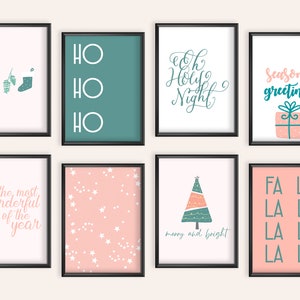 Christmas Printable Gallery Wall Art Mega Bundle, Set of 6 Xmas Art Prints, Festive Home Decor, Christmas Digital Download
