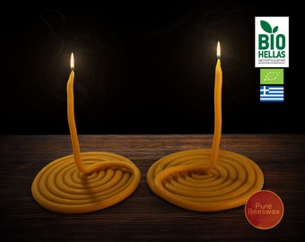 Organic Traditional Beeswax Candle From Greece (Home Decoration)