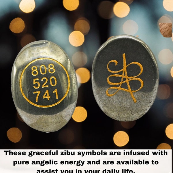 Unlock Prosperity with Pyrite Zibu Symbols Crystal - Money & Wealth Manifestation Pack of 2