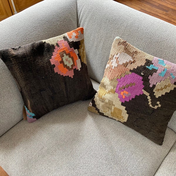 Vintage Housses de coussins Kilim