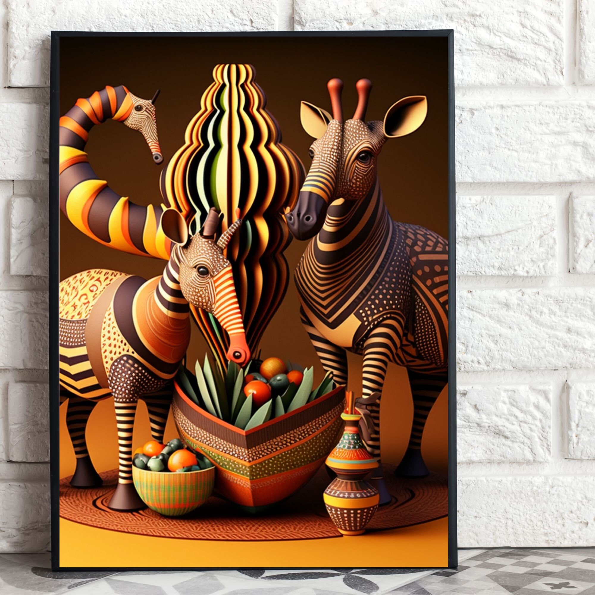 African Animals Poster Art - Etsy
