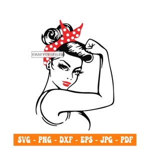 Rosie The Riveter SVG PNG DXF