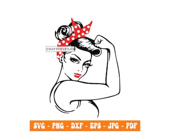 Rosie The Riveter SVG PNG DXF