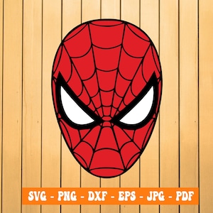 Spiderman #2 SVG PNG DXF, Spiderman Head Svg, Spiderman Face Mask Svg, Clipart, Arquivos para Cricut, Arquivo de corte para silhueta, Spiderman Vector