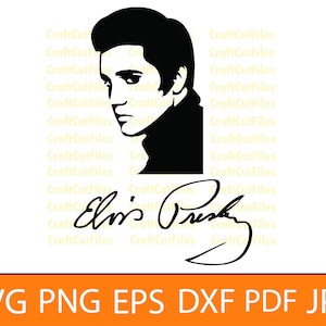 Elvis SVG, Elvis Signature SVG, Elvis Clipart, Elvis Print Files, Elvis Cut Files For Silhouette, Elvis Dxf, Elvis Png, Sticker Decal Vinyl