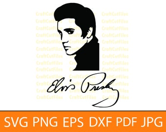 Elvis SVG, Elvis Signature SVG, Elvis Clipart, Elvis Print Files, Elvis Cut Files For Silhouette, Elvis Dxf, Elvis Png, Sticker Decal Vinyl
