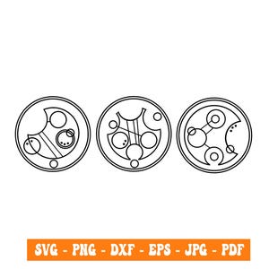May include: Three black and white circular designs with intricate patterns. The designs are similar but have slight variations in the patterns.