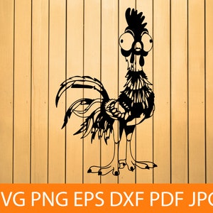 Funny Chicken SVG PNG DXF, Hei Hei Svg, Moana Rooster Svg, Clipart, fichiers pour Cricut, couper des fichiers pour la silhouette, vecteur, imprimable