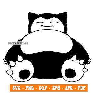 Snorlax SVG PNG DXF, Pokemon Svg, Snorlax Clipart, Snorlax Cricut Files, Snorlax Cut Files For Silhouette, Vector, Eps, Pdf, Sticker