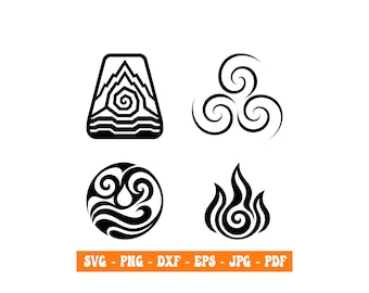 Four Elements Symbol SVG, Fire Water Air Earth Cut Files - Etsy