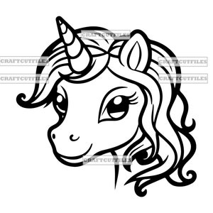 Unicorn Outline SVG, Cute Unicorn SVG, Unicorn SVG, Unicorn Clipart, Unicorn Files For Cricut, Unicorn Cut Files For Silhouette, Dxf, Png