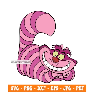 Cheshire Cat SVG PNG, Alice in Wonderland SVG, Cheshire Cat Clipart,Tshirt Design, Pallet Sign Design, Teen Room Decor, Cricut & Silhouette