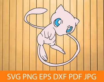 Mew SVG PNG DXF, Mew Dateien für Cricut, Mew Schnittdateien für Silhouette, Mew Eps, Mew Vektor