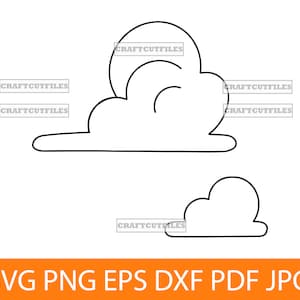 Toy Clouds SVG DXF PNG, Cartoon Cloud Svg, Kids Cloud Svg, Toy Clouds Clipart, Toy Clouds Files For Cricut, Cut Files For Silhouette, Vector