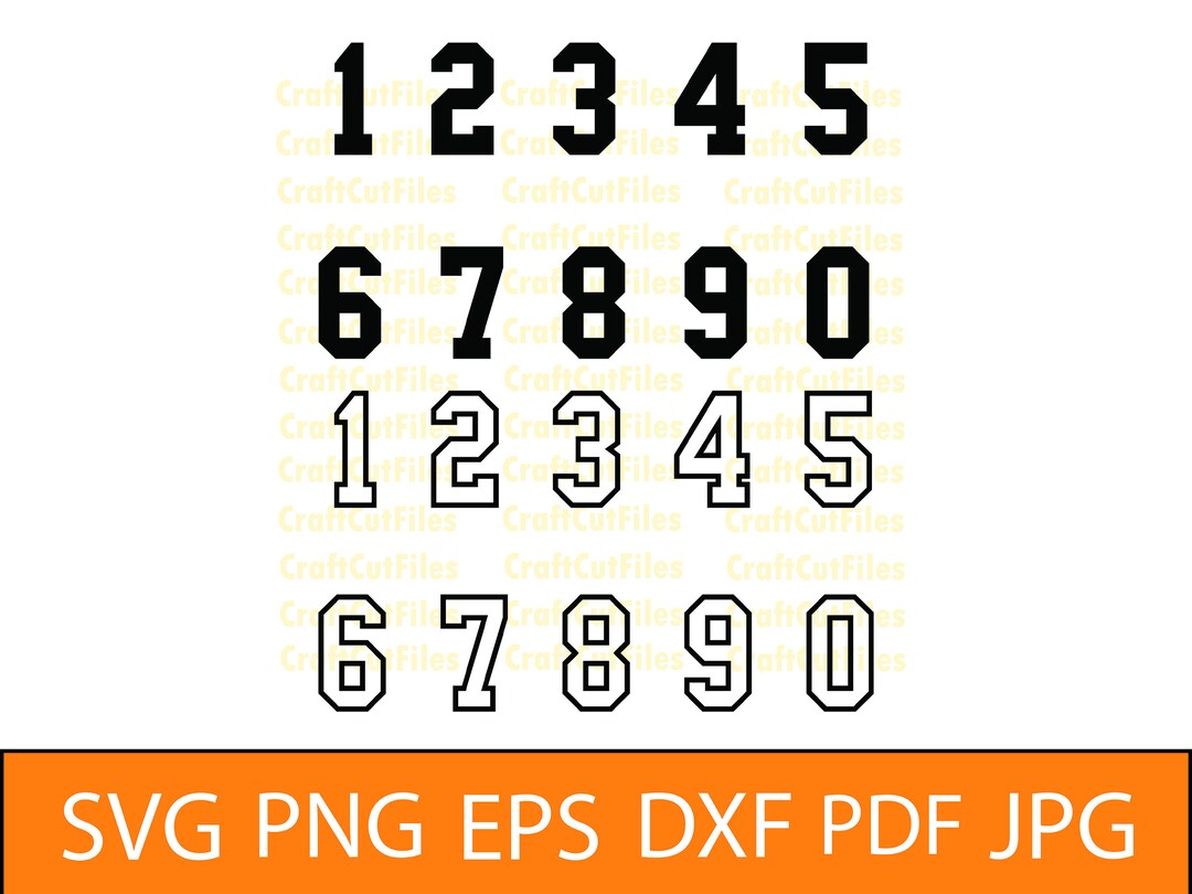 Sport Numbers SVG PNG DXF - Etsy