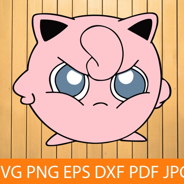 Jigglypuff #2 SVG PNG DXF, Pokemon Svg, Jigglypuff Clipart, Jigglypuff Files For Cricut, Jigglypuff Cut Files For Silhouette, Vector