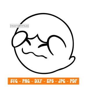 Boo #3 SVG PNG PDF, Asustado Ocultar Mario Boo Svg, Boo Clipart, Boo Vector