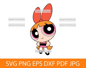 Red Head Ginger Powerpuff Girl SVG PNG DXF