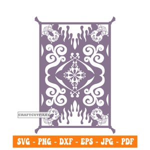 Alfombra Mágica de Aladdin SVG, Patrón de Alfombra Mágica SVG, Alfombra SVG, Tapete SVG, Clipart, Archivos para Cricut, Archivos de corte para Silhouette, DXF, PNG