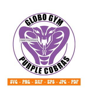 Globo Gym paarse cobra's SVG PNG DXF, Dodge Ball, clipart, bestanden voor Cricut, gesneden bestanden voor silhouette, cameo, shirtontwerp, digitale download
