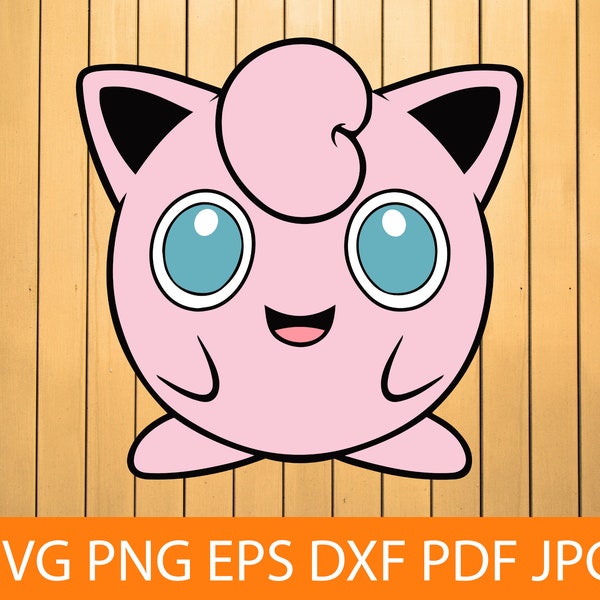 Jigglypuff #3 SVG PNG DXF, Pokemon Svg, Jigglypuff Clipart, Jigglypuff Files For Cricut, Jigglypuff Cut Files For Silhouette, Vector