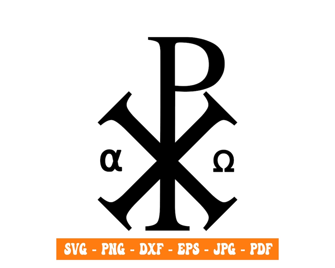 Chi Rho SVG PNG DXF, Chi Rho Alpha Omega, Christian Symbol, Clipart ...
