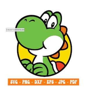 May include: A green and white cartoon character with a yellow background. The character has large eyes and a wide smile. The character is looking to the right.