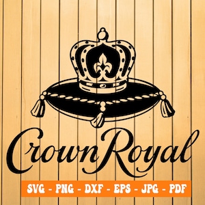Crown Royal Whiskey SVG PNG DXF, Crown Royal Clipart, Crown Royal Print-bestanden, Crown Royal gesneden bestanden voor Crafters, Eps, Vector, Sticker sticker