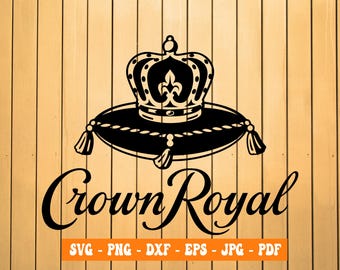 Crown Royal Whiskey SVG PNG DXF, Crown Royal Clipart, Crown Royal Print Files, Crown Royal Cut Files For Crafters, Eps, Vector,Sticker Decal
