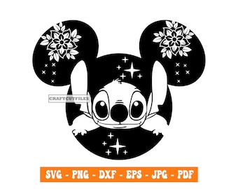 Stitch SVG, Stitch PNG, Stitch DXF, Stitch Ears Svg, Stitch Clipart, Stitch Cut File For Cricut & Silhouette, Stitch Vector