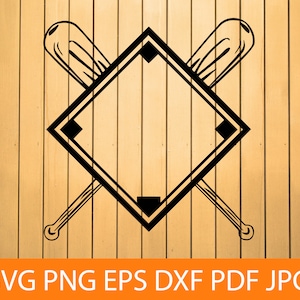 Baseball SVG, Baseball Frame SVG, Baseball Diamond SVG, Baseball Files For Cricut, Baseball Cut Files For Silhouette, Dxf, Png, Eps, Vector