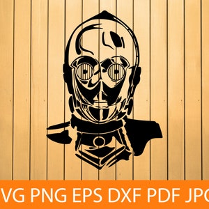 C3-PO SVG, C3PO SVG, Threepio Svg, Star Wars Svg, clipart C3PO, fichiers C3PO pour Cricut, fichiers de coupe C3PO pour silhouette, Dxf, Png, vecteur C3PO